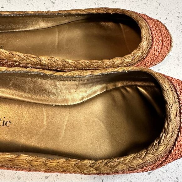 Kelly & Katie Ballet Flat Shoes Raffia Brown Burnt Orange Boho Size 9.5 - Picture 5 of 12